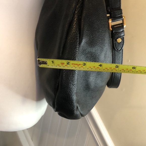 MARC JACOBS Black Tumbled Leather Top Handle Crossbody Women’s Workwear Satchel - Picture 15 of 17